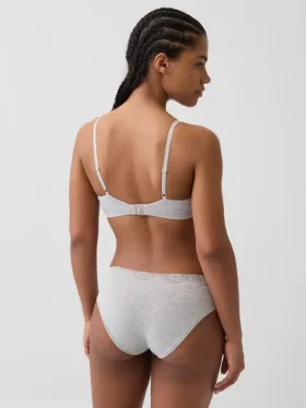 Organic Stretch Cotton Lace-Trim Triangle Bra