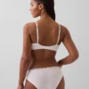 Organic Stretch Cotton Lace-Trim Triangle Bra