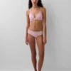 Organic Stretch Cotton Lace-Trim Triangle Bra
