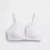Organic Stretch Cotton Lace-Trim Triangle Bra