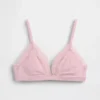 Organic Stretch Cotton Lace-Trim Triangle Bra
