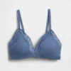 Organic Stretch Cotton Lace-Trim Triangle Bra