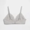 Organic Stretch Cotton Lace-Trim Triangle Bra