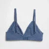 Organic Stretch Cotton Lace-Trim Triangle Bra