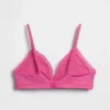 Organic Stretch Cotton Lace-Trim Triangle Bra