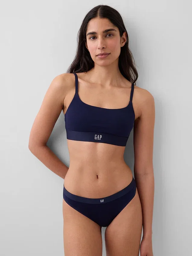 Organic Stretch Cotton Logo Bralette