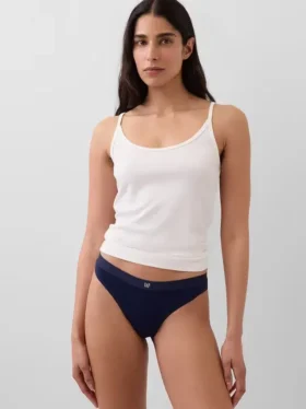 Organic Stretch Cotton Logo Thong