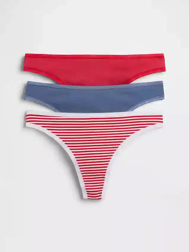 Organic Stretch Cotton Thong (3-Pack)