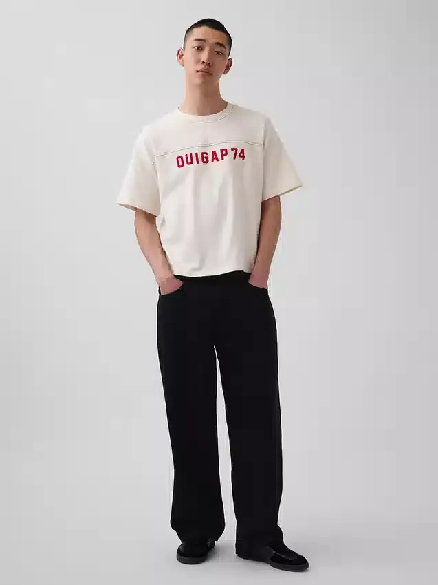 Ouigap Heavyweight Crop Logo T-Shirt