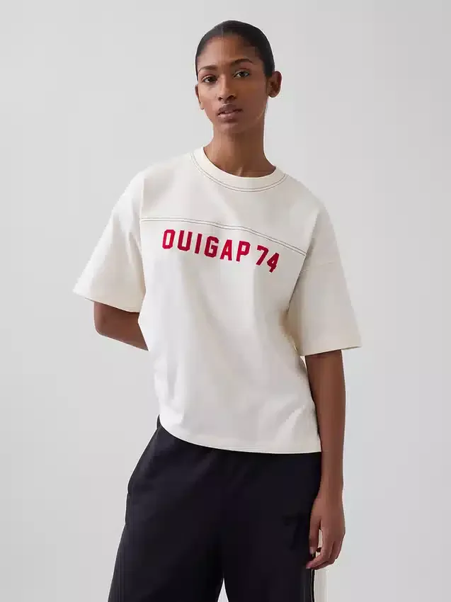 Ouigap Heavyweight Crop Logo T-Shirt