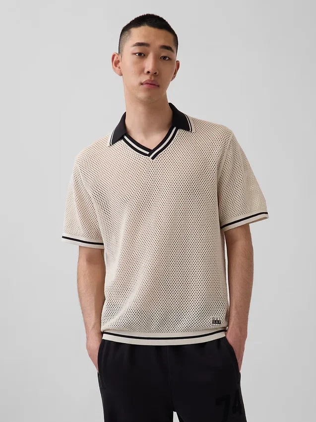 Ouigap Mesh Polo Sweater