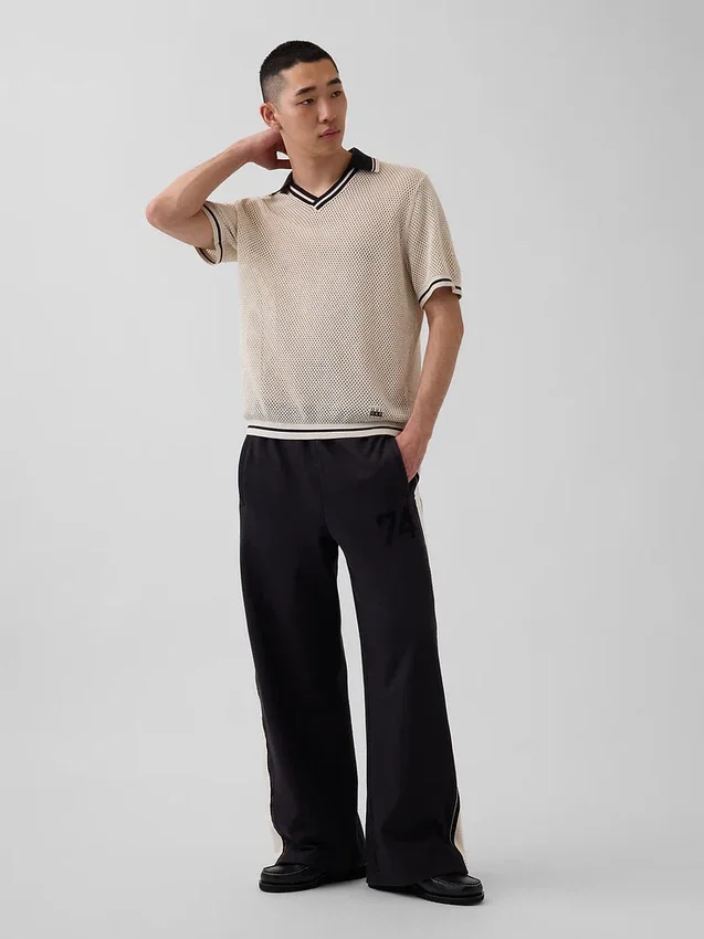 Ouigap Mesh Polo Sweater