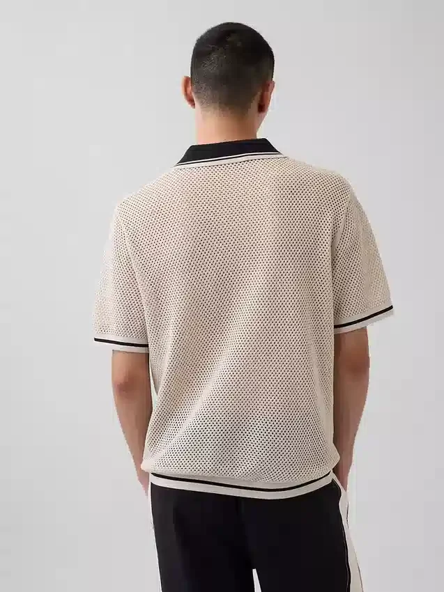 Ouigap Mesh Polo Sweater