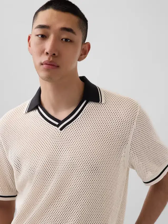 Ouigap Mesh Polo Sweater