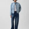 Oversized Denim Bomber Jacket