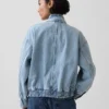 Oversized Denim Bomber Jacket