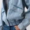 Oversized Denim Bomber Jacket
