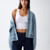 Oversized Denim Bomber Jacket