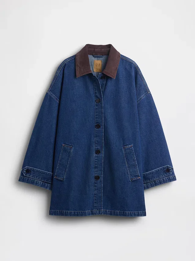 Oversized Denim Car Coat