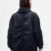 Oversized Knit-Trim Bomber Jacket