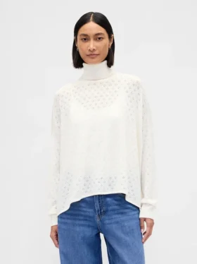 Oversized Pointelle Turtleneck