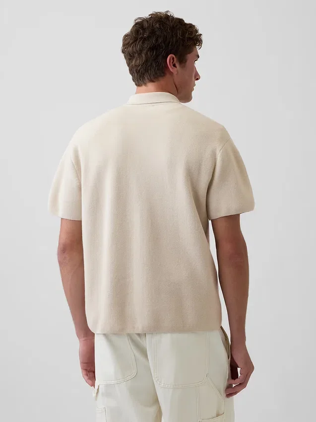 Oversized Quarter-Zip Pocket Polo Sweater