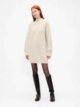 Oversized Turtleneck Mini Sweater Dress