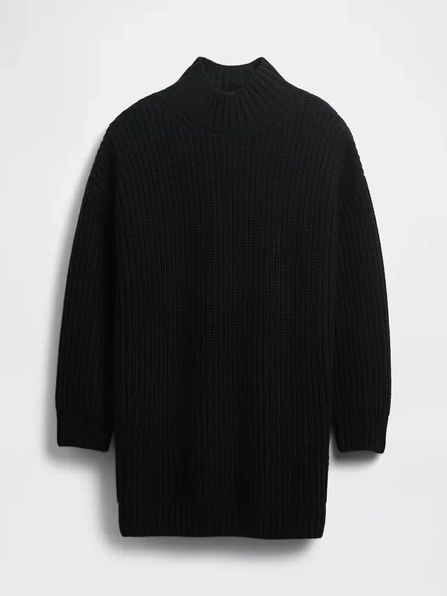 Oversized Turtleneck Mini Sweater Dress
