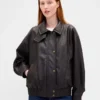 Oversized Vegan Leather Jacket