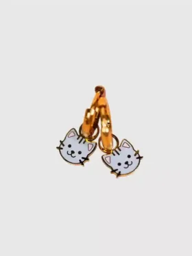 Pierced Co Cat Charms for Huggie Earrings