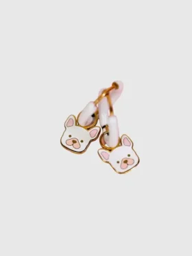 Pierced Co Dog Charms for Huggie Earrings