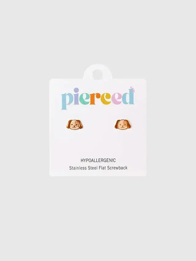 Pierced Co Dog Screwback Earrings