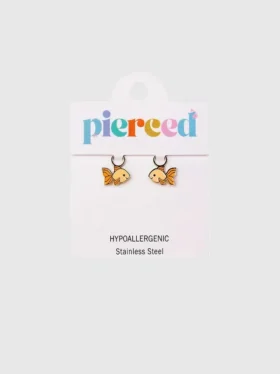 Pierced Co Goldfish Charms for Huggie Earrings