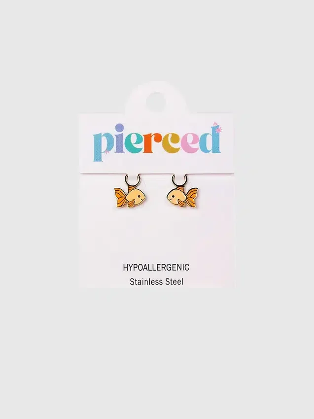 Pierced Co Goldfish Charms for Huggie Earrings