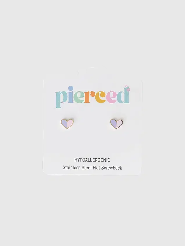 Pierced Co Heart Duo Screwback Earrings