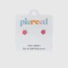 Pierced Co Hot Pink Flower Screwback Earrings