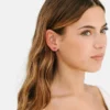 Pierced Co Hot Pink Flower Screwback Earrings