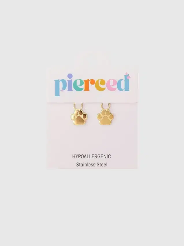 Pierced Co Paw Print Charms for Huggie Earrings