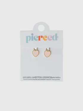 Pierced Co Peachy Heart Charm for Huggie Earrings