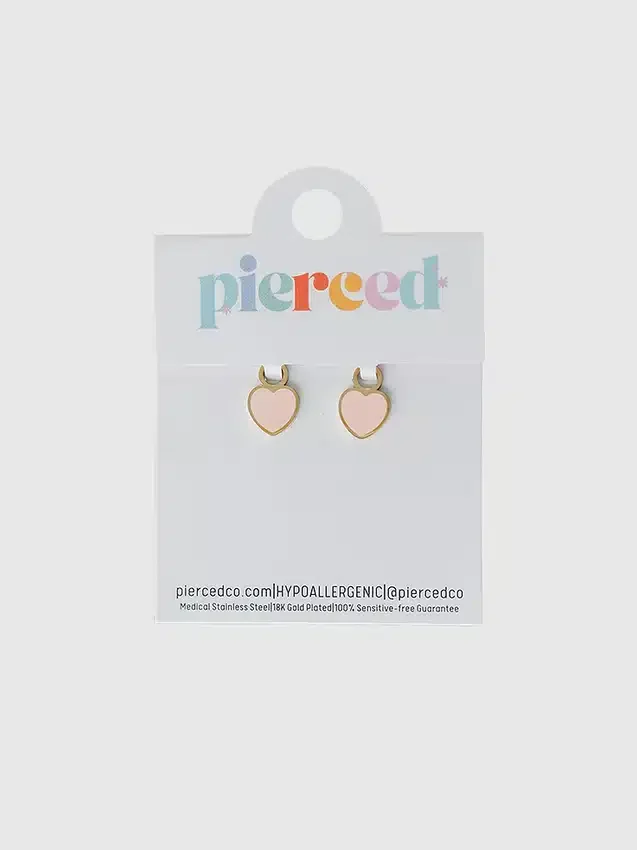 Pierced Co Peachy Heart Charm for Huggie Earrings