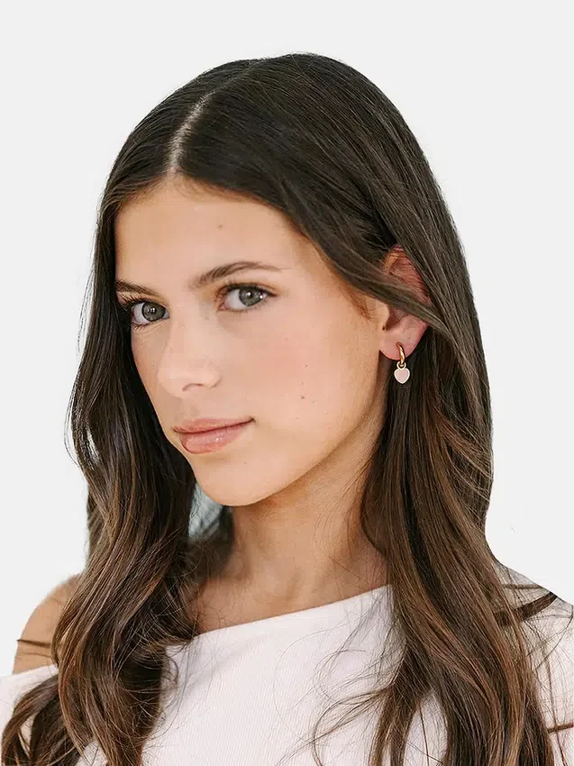 Pierced Co Peachy Heart Charm for Huggie Earrings