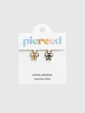 Pierced Co Pink Bow Charm for Huggie Earrings