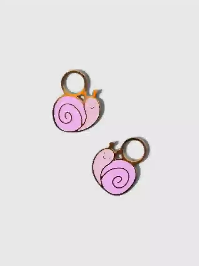 Pierced Co Snail Charms for Huggie Earrings