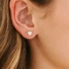 Pierced Co Tiny Peachy Heart Screwback Earrings