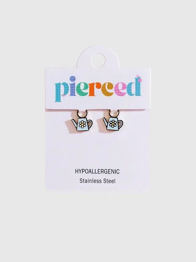 Pierced Co Watering Can Charms for Huggie Earrings