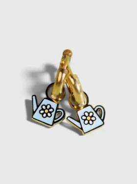 Pierced Co Watering Can Charms for Huggie Earrings
