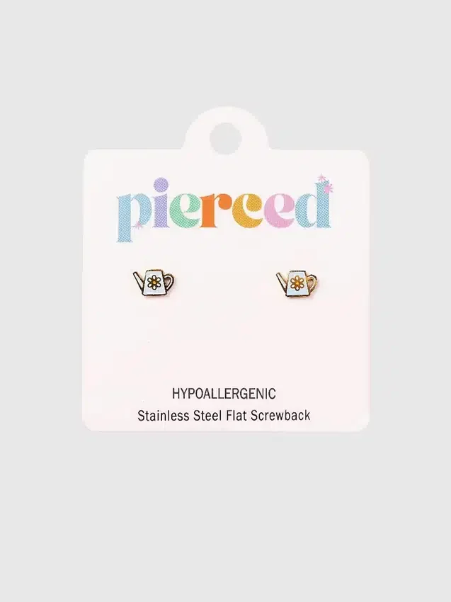 Pierced Co Watering Can Screwback Earrings