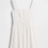 Pintuck Drop-Waist Mini Dress