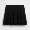 Pintuck Lace-Trim Easy Mini Skort