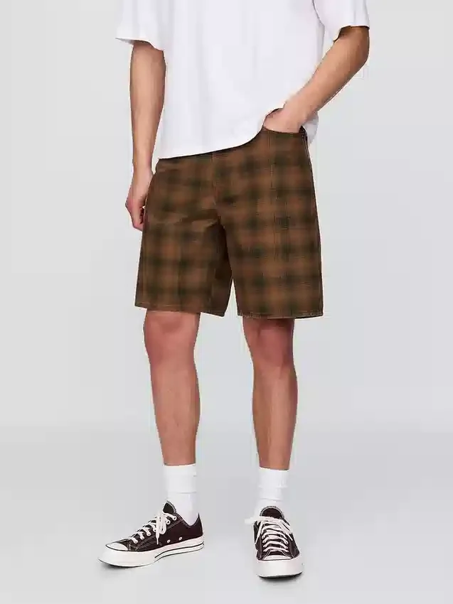 Plaid Canvas Shorts